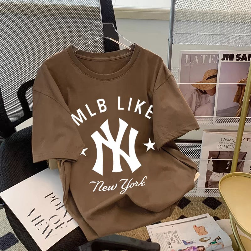 【tops】7色半袖英字柄TシャツF7547