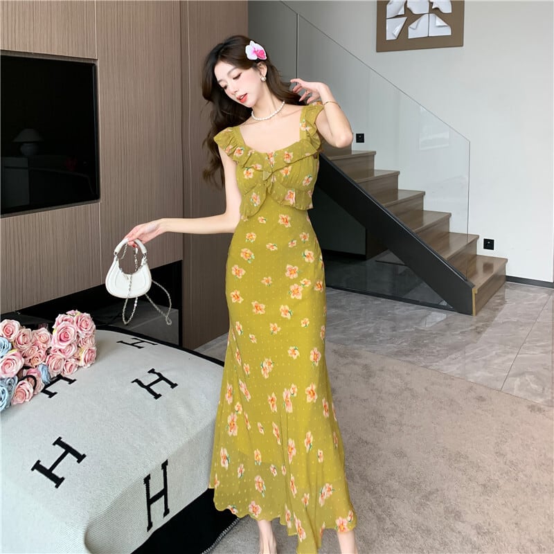 【dress】ノースリーブ花柄ワンピース G21261