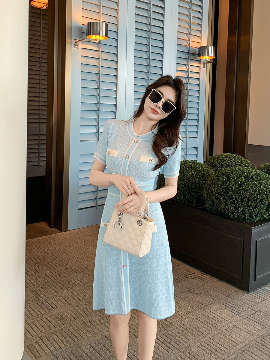 【dress】薄手ニットワンピース　M29746