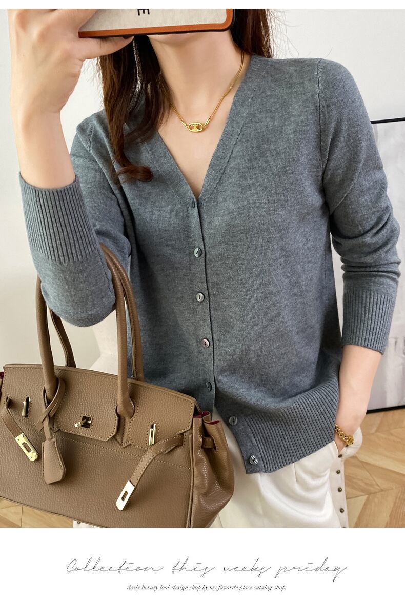 【outer】Vネックニットカーデ　M19164