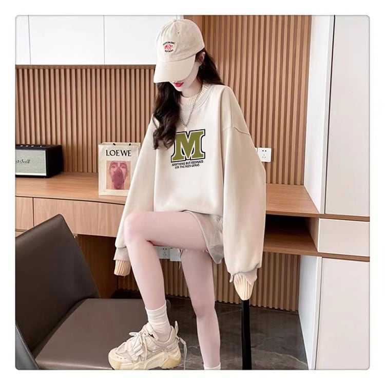 【tops】裹起毛プリントプルオーバー　M28809