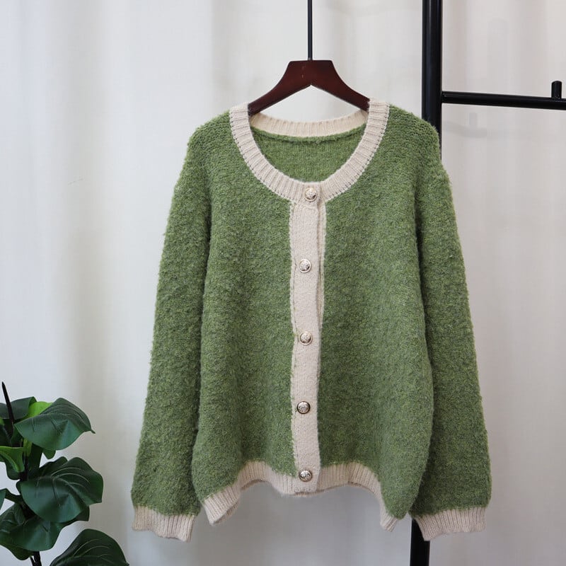 【outer】配色切り替えニットカーデ　M27601