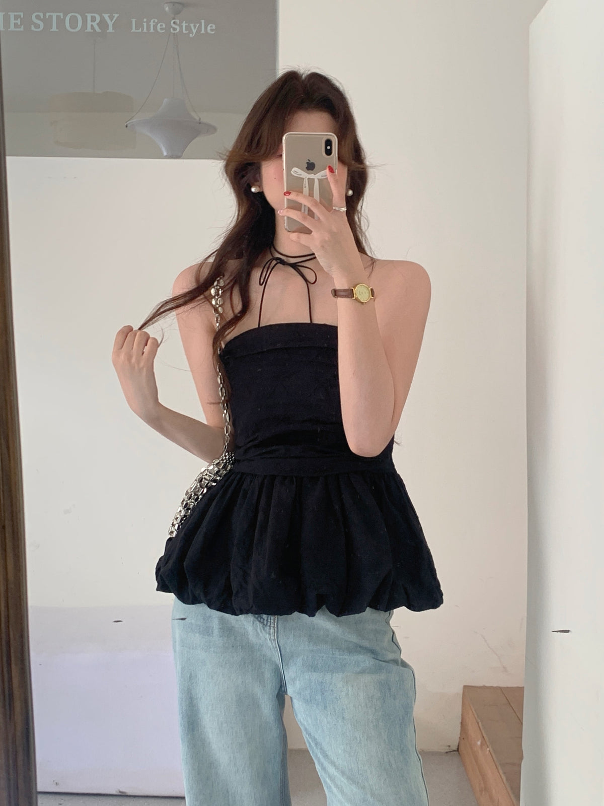 【tops】リボンプリントベアトップ　M24485