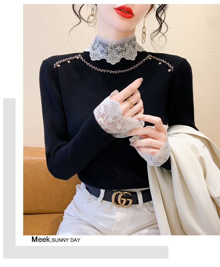 【tops】ドッキングニットトップス　M27425