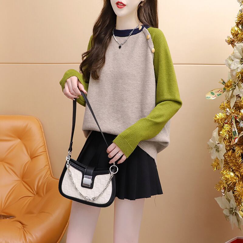 【tops】ドッキングニットプルオーバー　M19185