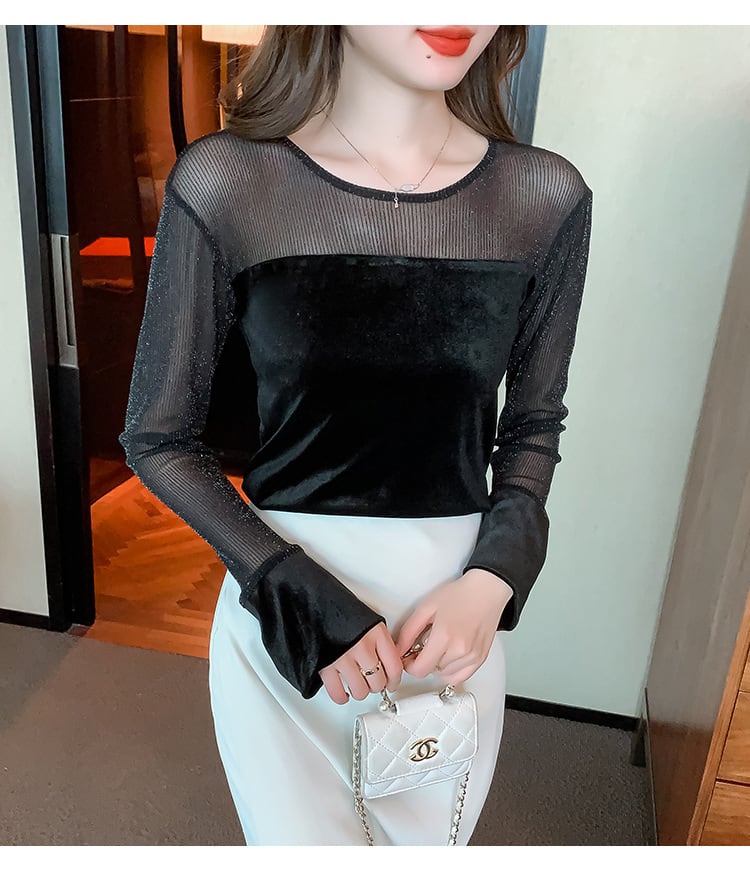 【tops】チュールコンビトップス　M29378