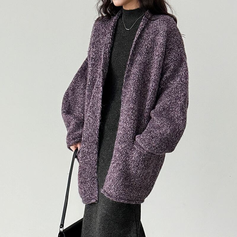 【outer】ロングニットカーディガン Q7301