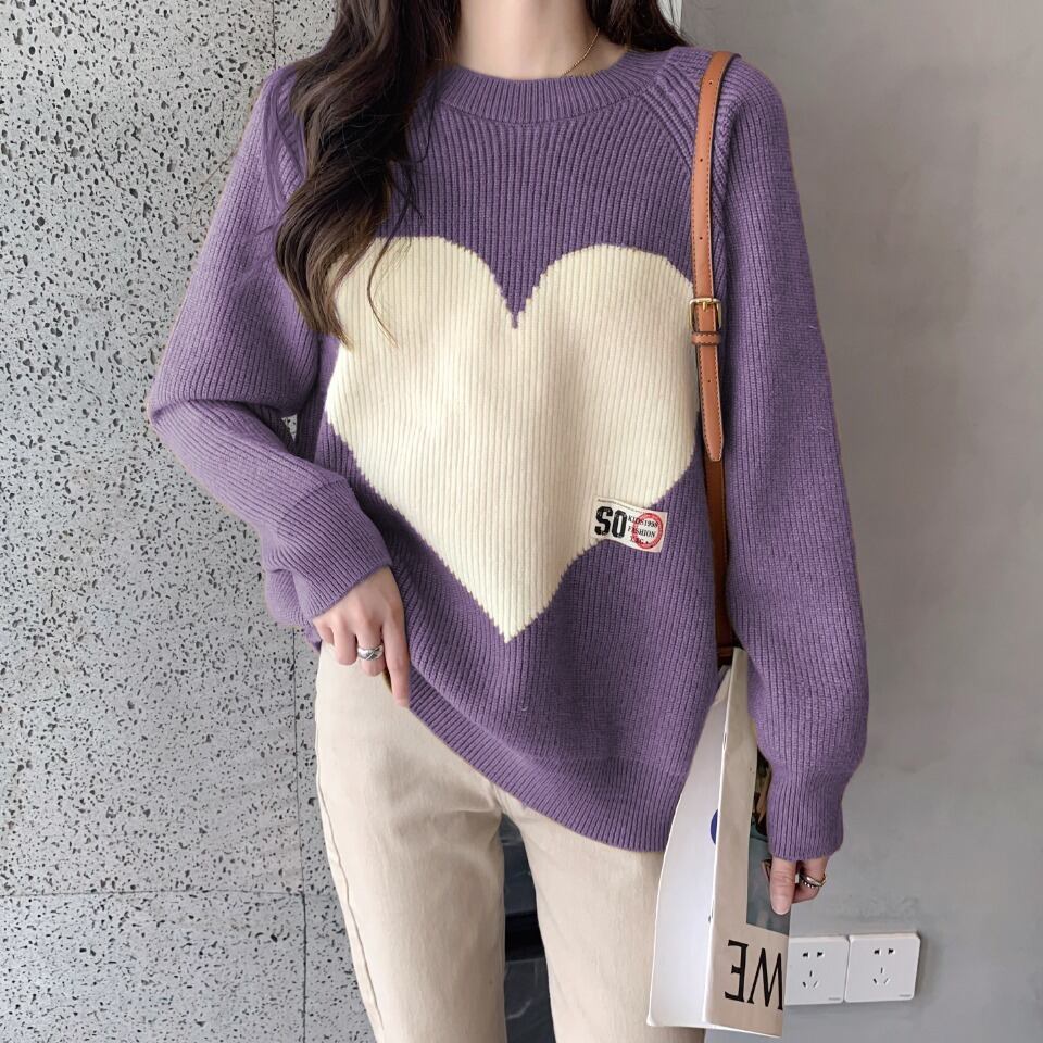 【tops】クルーネックニットセーター　M19186