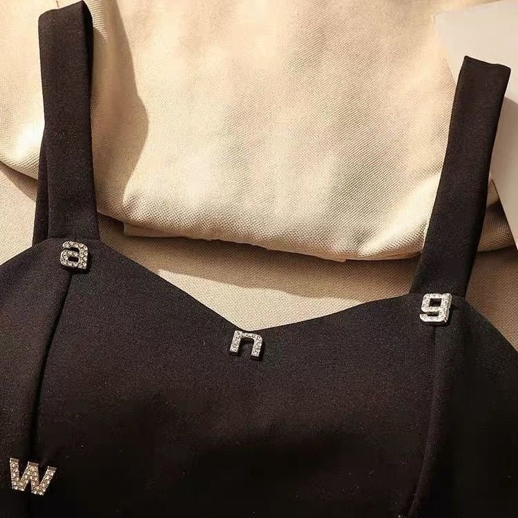 【tops】英字柄ウェスト絞りキャミソールF7815