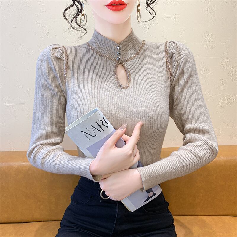 【tops】ビジューニットトップス　M28221