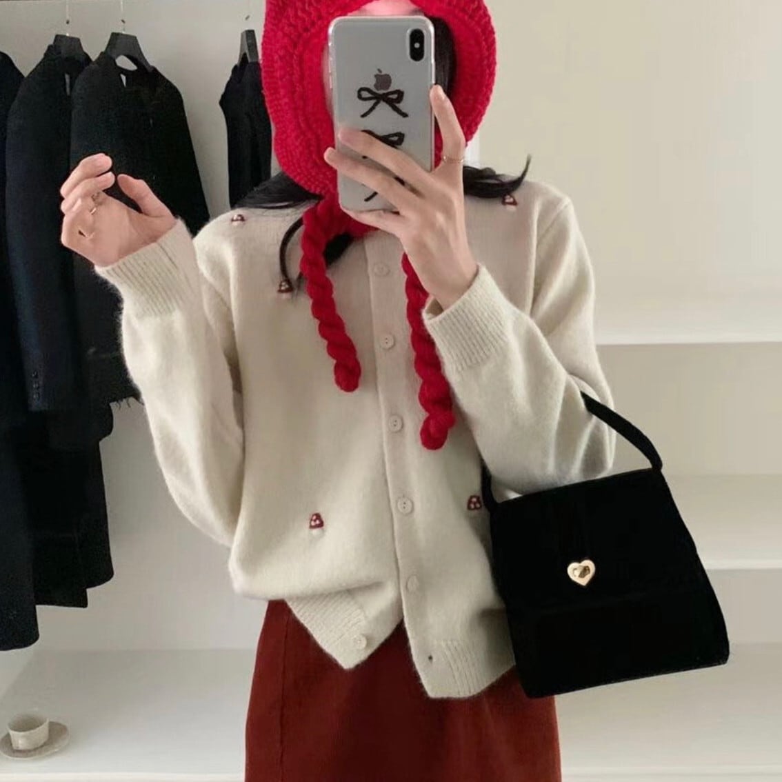 【outer】ジャカードニットカーデ　M29039
