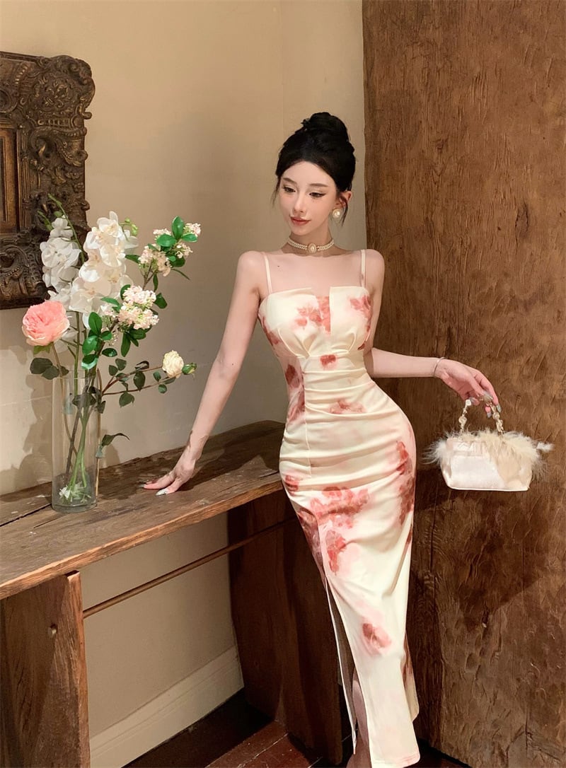 【dress】キャミプリントワンピース　M25100