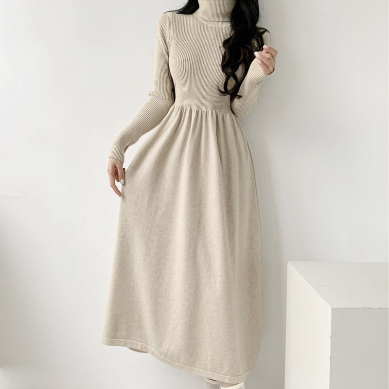 【dress】ハイネックニットワンピース　M28030