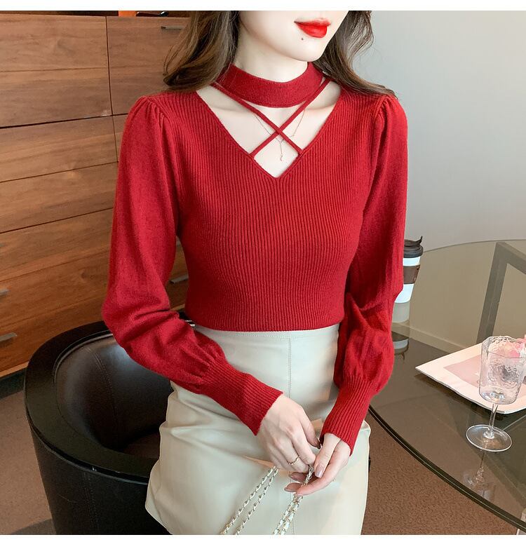 【tops】カットワークニットトップス　M28573