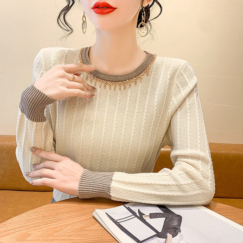 【tops】クルーネックニットトップス　M27423