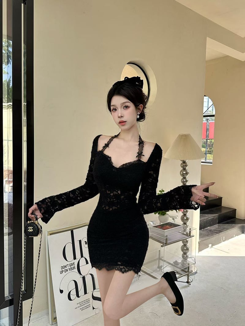 【dress】カットワークレースワンピース　M28311