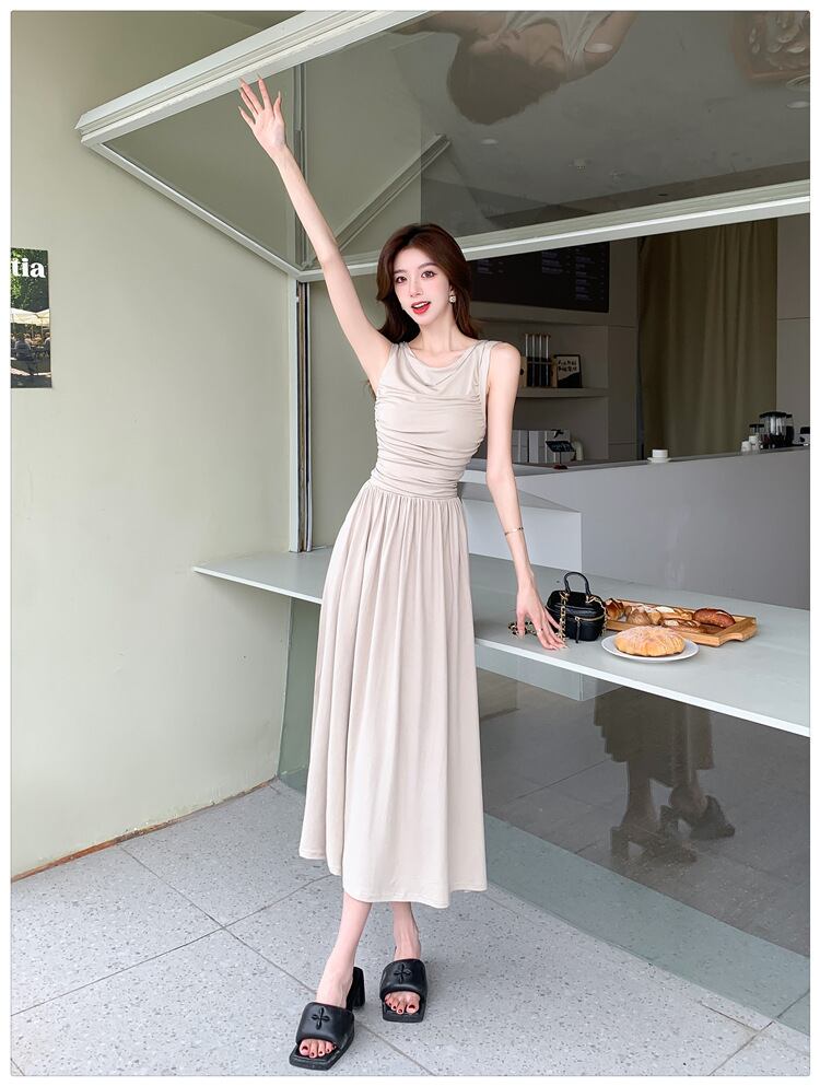 【dress】ノースリーブギャザーワンピース G21584