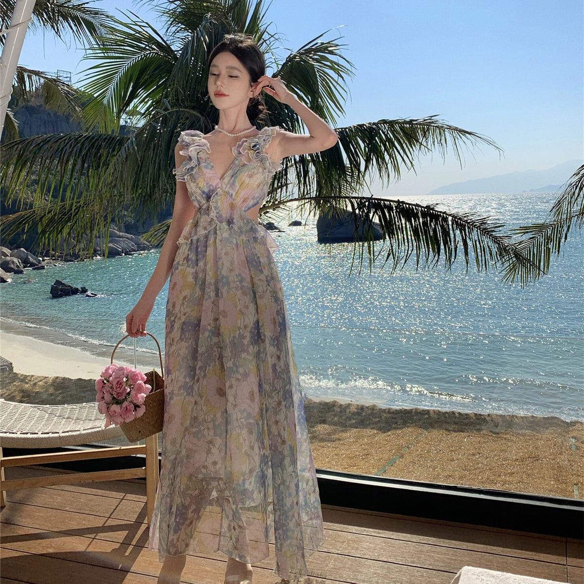 【dress】花柄キャミワンピース　M24546