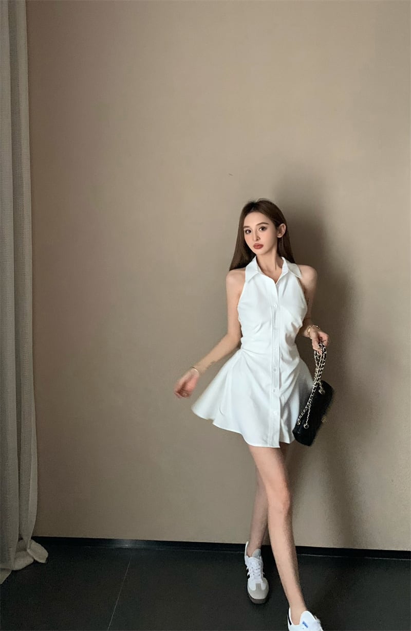 【dress】ノースリーブシャツワンピース　M24539