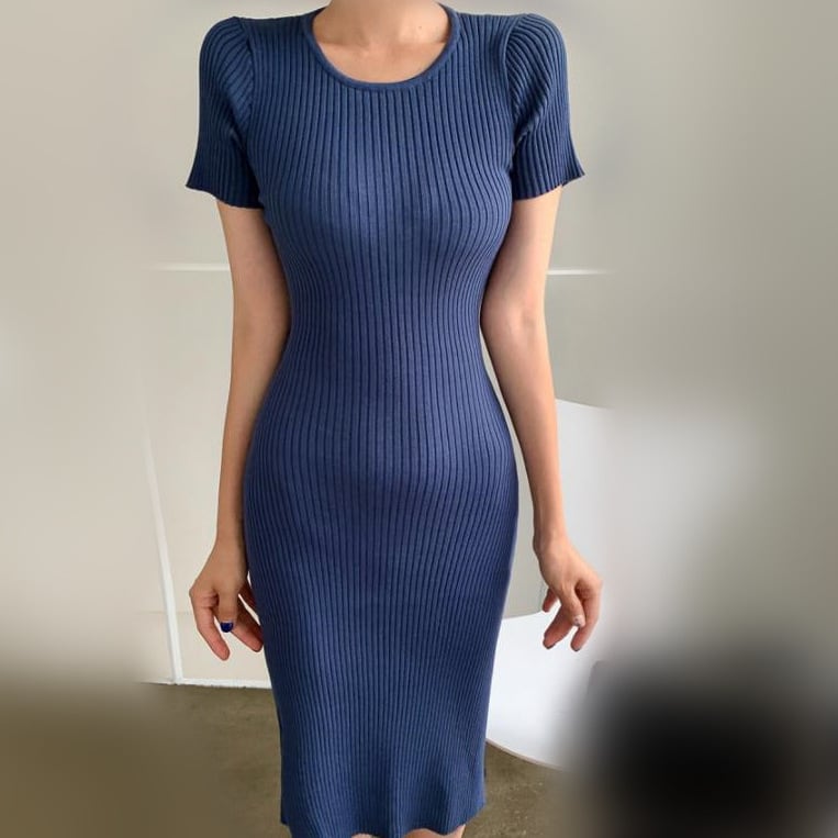 【dress】透かし彫りニットワンピース G21482