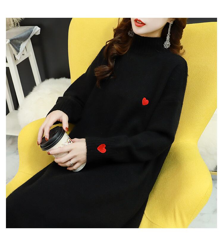 【dress】人気集中アイテム!気質満点スウィートシンプルゆったりニットワンピース G2655