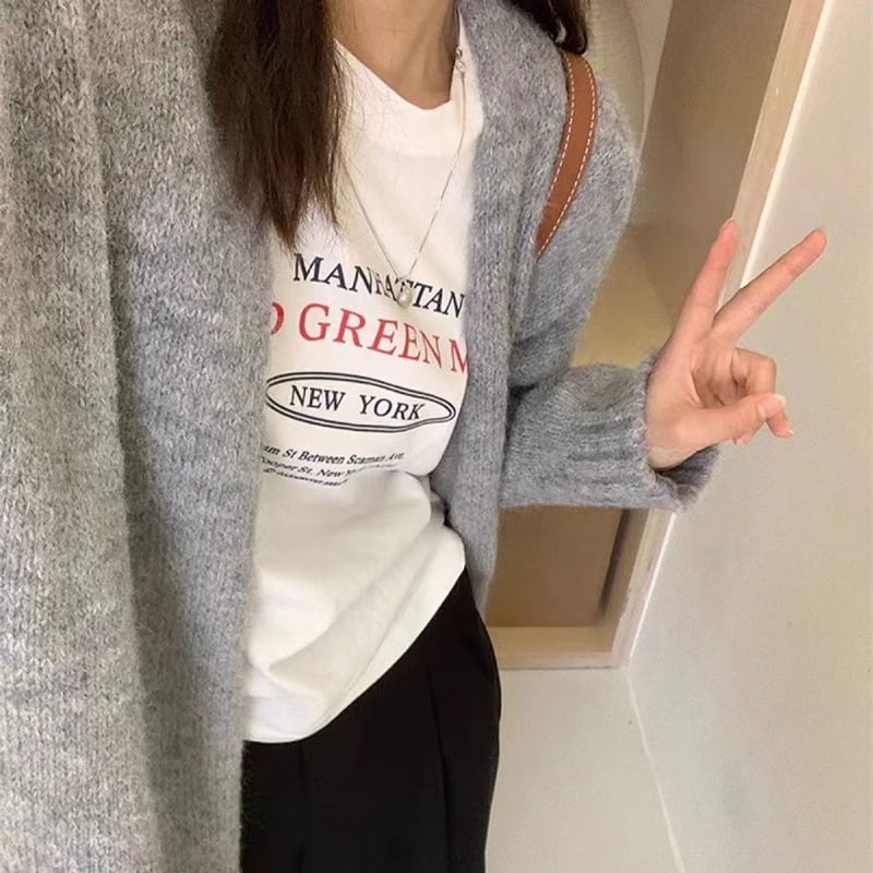 【outer】ロングニットカーディガン Q7155
