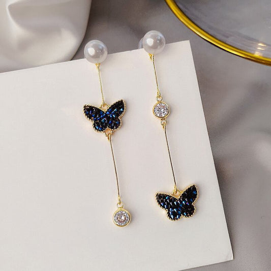 【小物】好感度UP スウィートシンプルリボンパールフリンジピアスアクセサリー