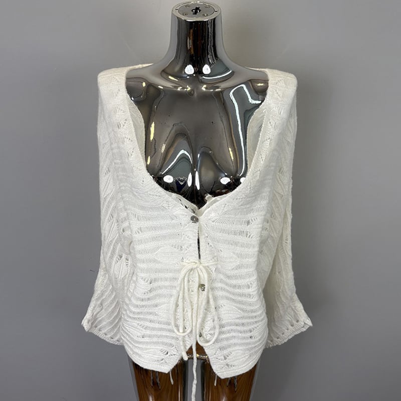 【outer】Vネックニットカーディガン Q8193