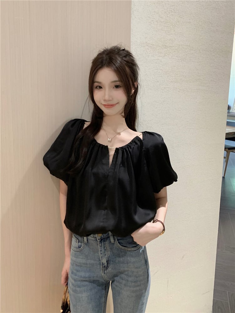 【tops】パフスリーブトップス　M25141
