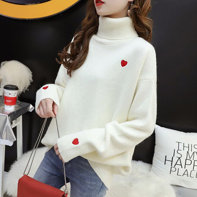 【tops】ハート柄ニットセーター　M26739