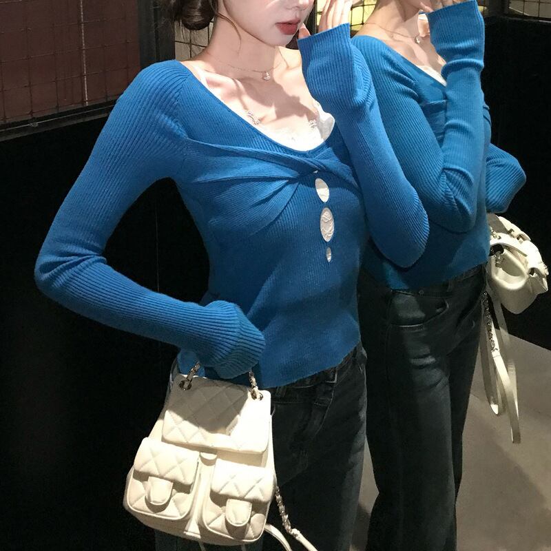 【tops】カットワークニットトップス　M28863