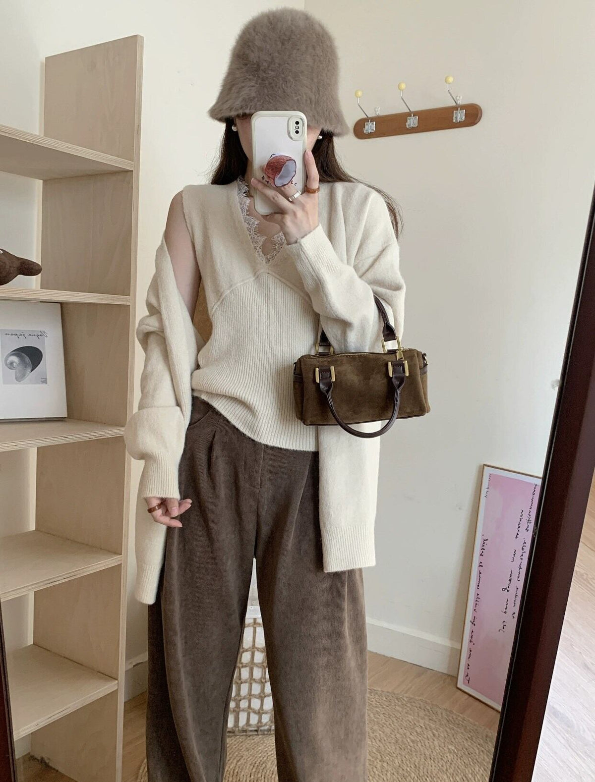 【tops】レース切り替えノースリトップス×カーディガンセット　N2155
