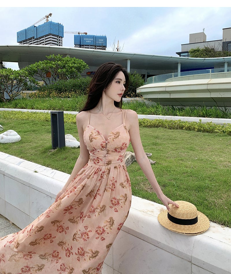 【dress】花柄キャミワンピース　M25006