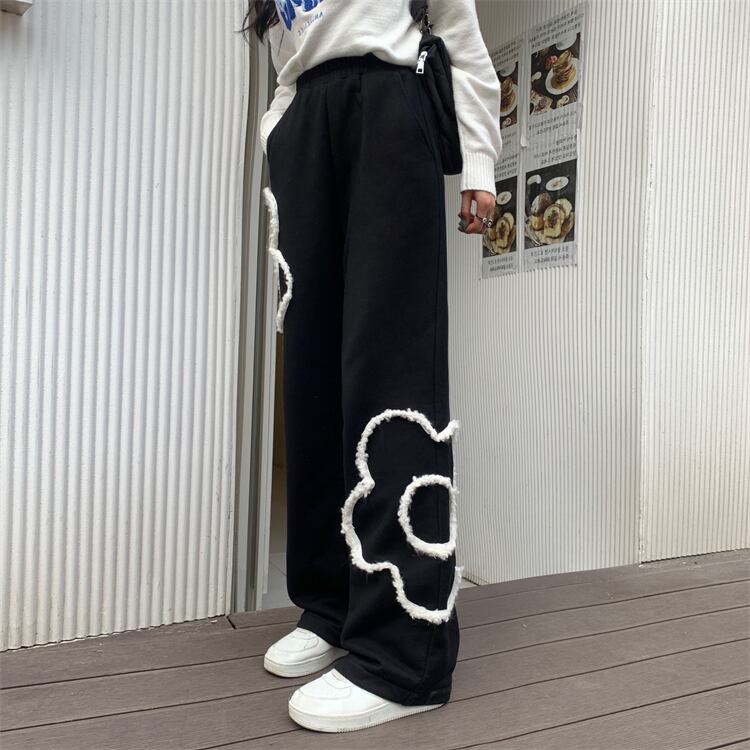 【bottoms】大活躍!ルーズ気質満点ハイウエスト厚手カジュアル裏起毛ガウチョパンツ G10627