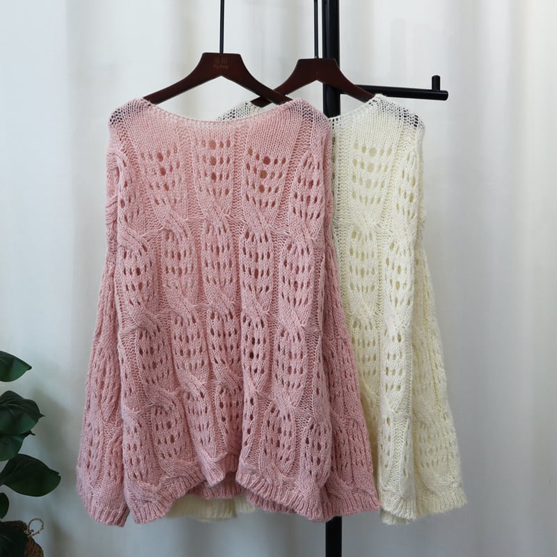 【tops】カットワークニットセーター　M26021
