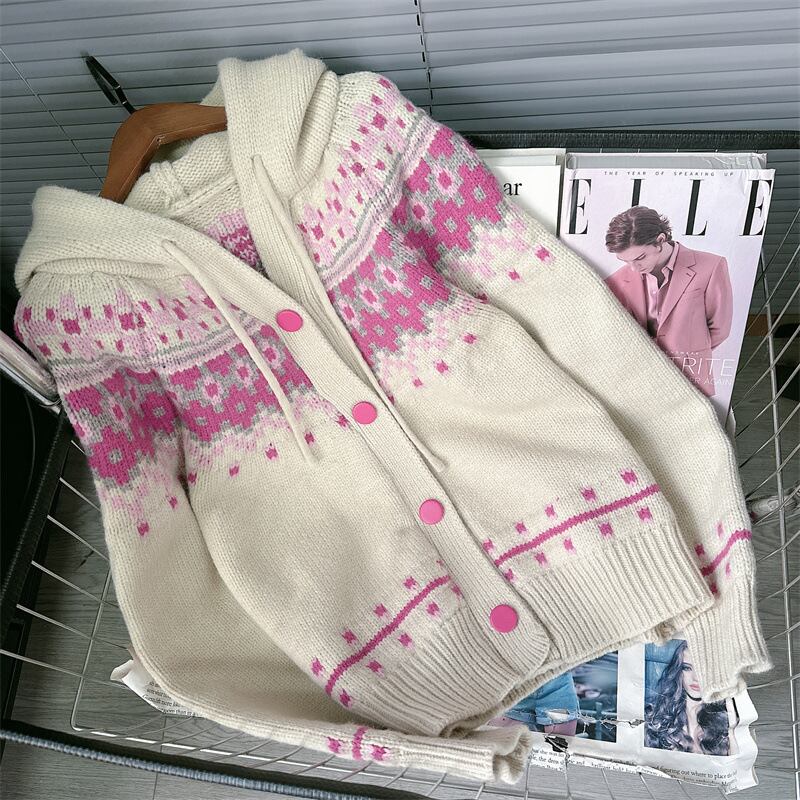 【outer】ジャカードニットカーデ　M28299