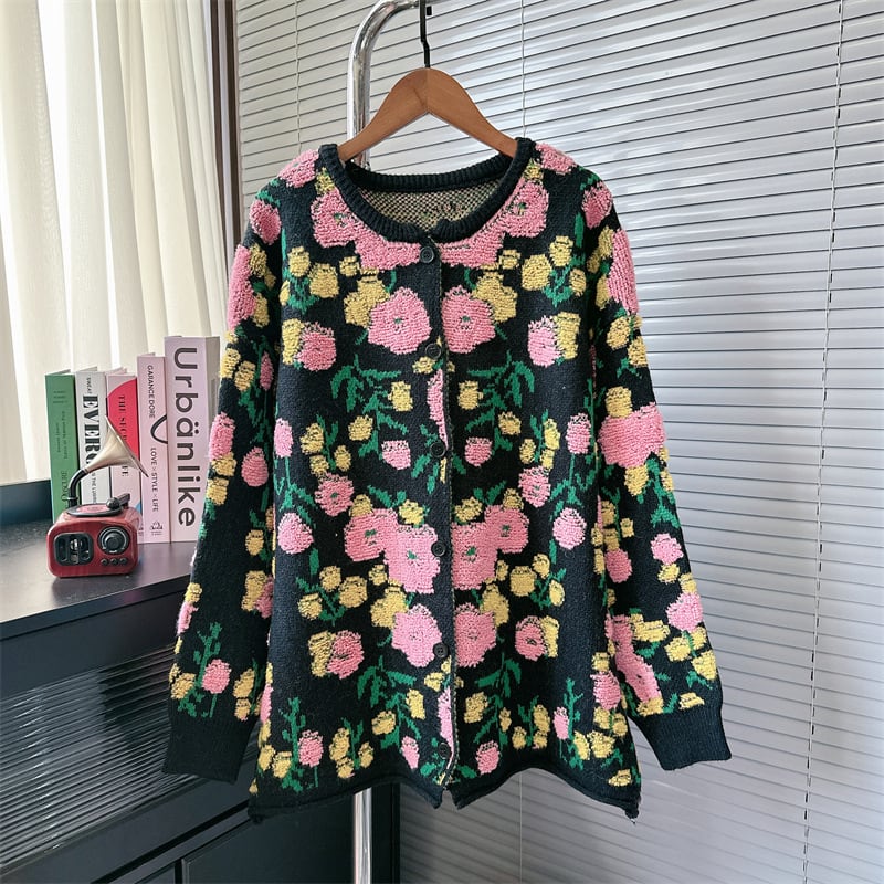 【outer】刺繍ニットカーデ　M25879