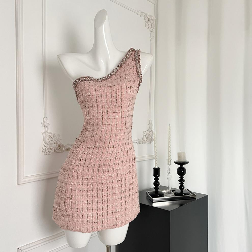 【dress】パールオフショルダーワンピース　M24268