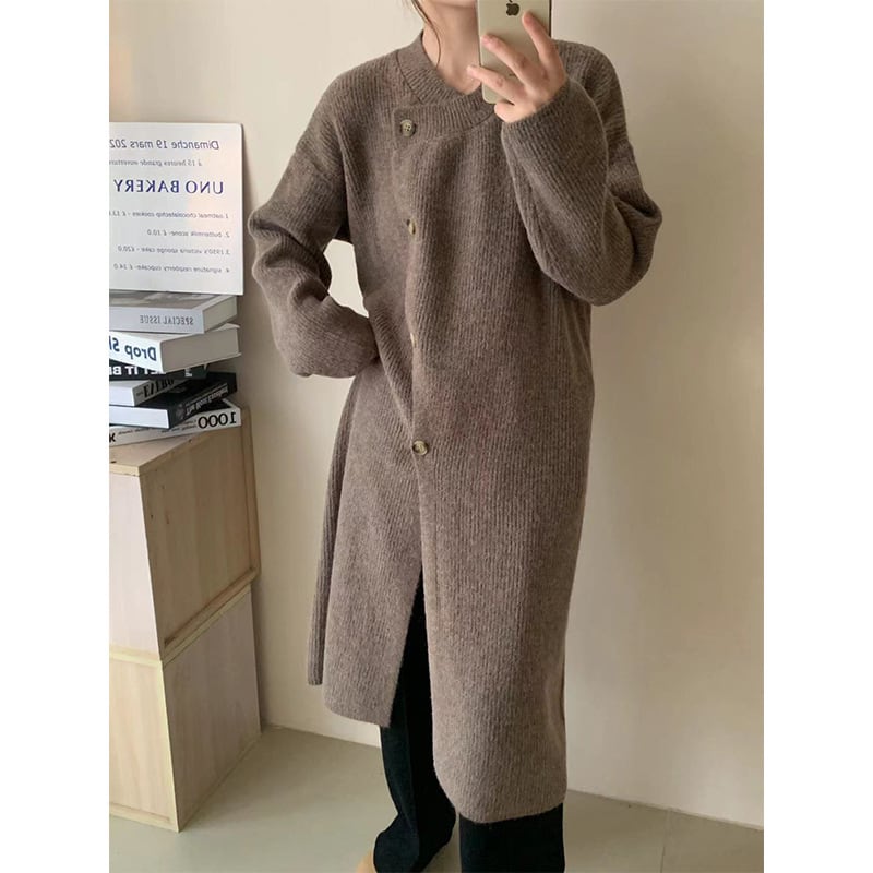 【outer】ロング丈ニットカーデ　M18818