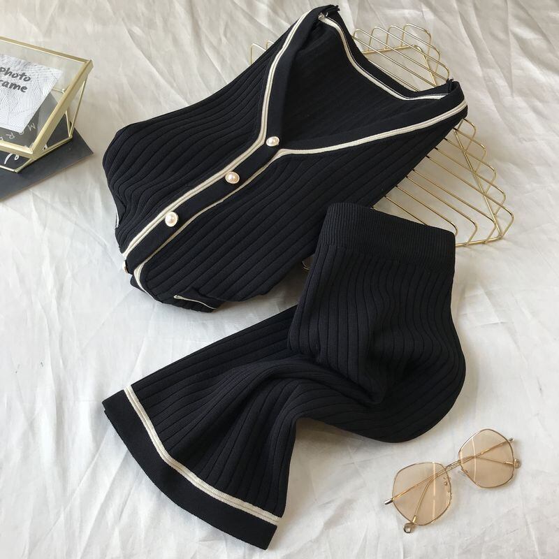 【set】気質満点オシャレニットトップス+スカートファッション２点セット G3090