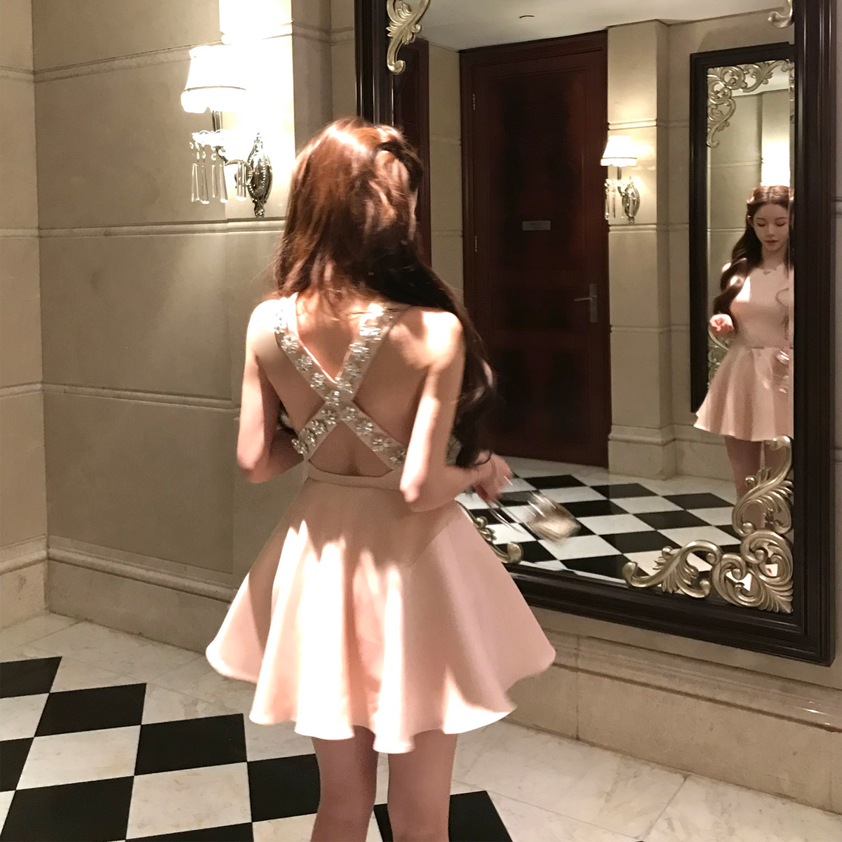 【dress】ビジューミニワンピース　N3525