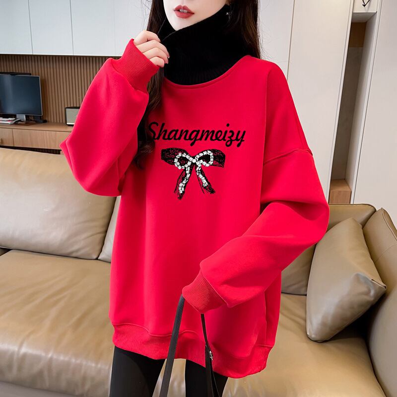 【tops】裹起毛プリントプルオーバー　M28731