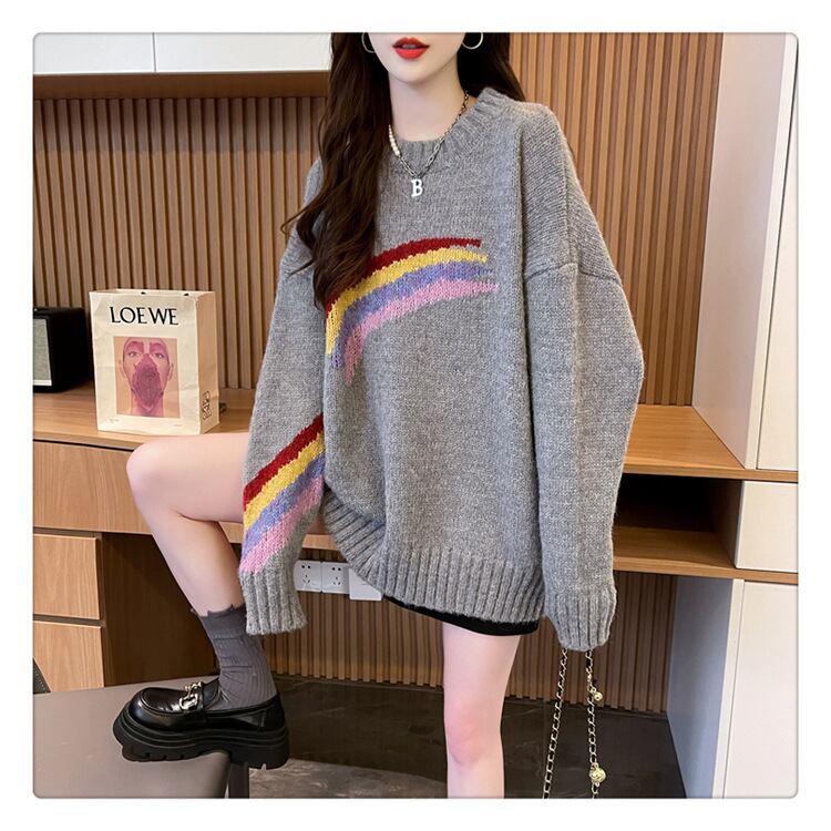 【tops】クルーネックニットセーター　M18542