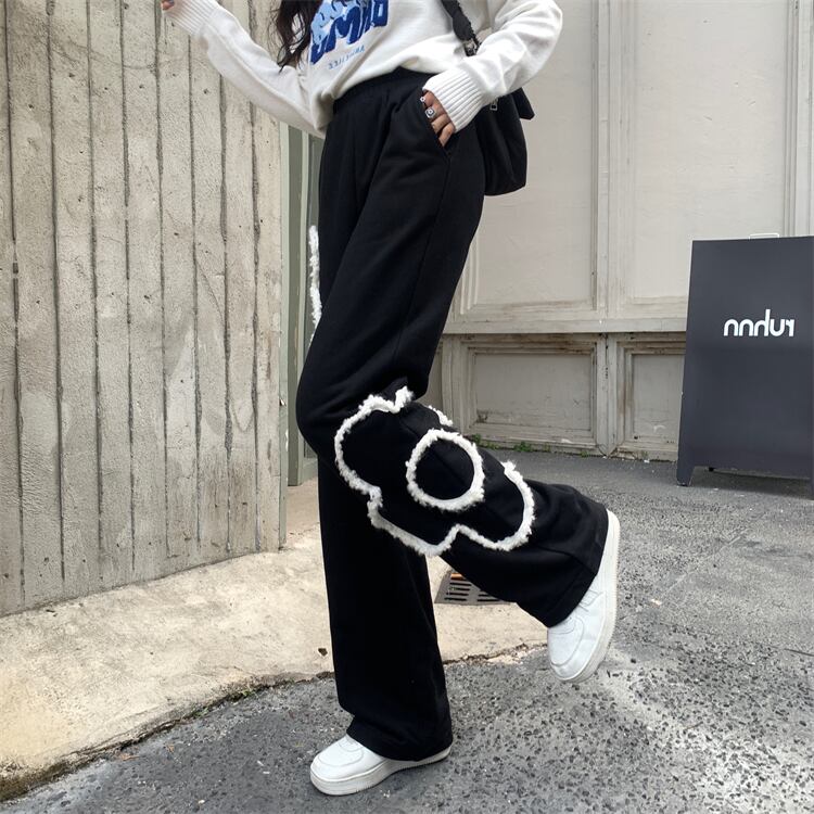 【bottoms】大活躍!ルーズ気質満点ハイウエスト厚手カジュアル裏起毛ガウチョパンツ G10627