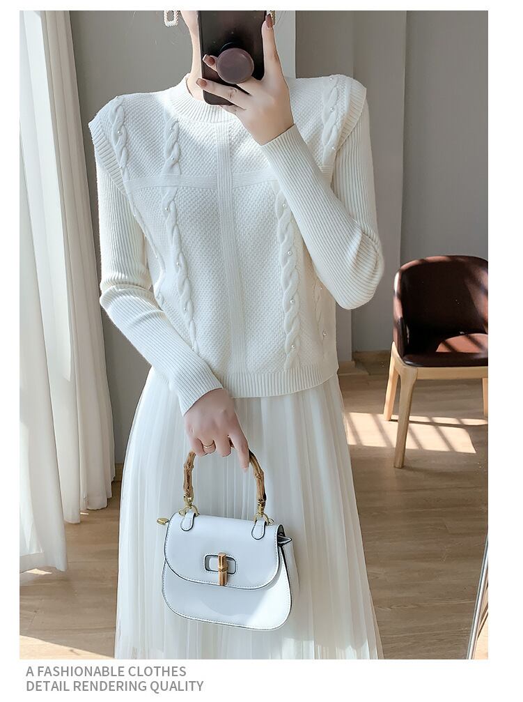 【set】ニットベスト×ワンピースセット　M19158