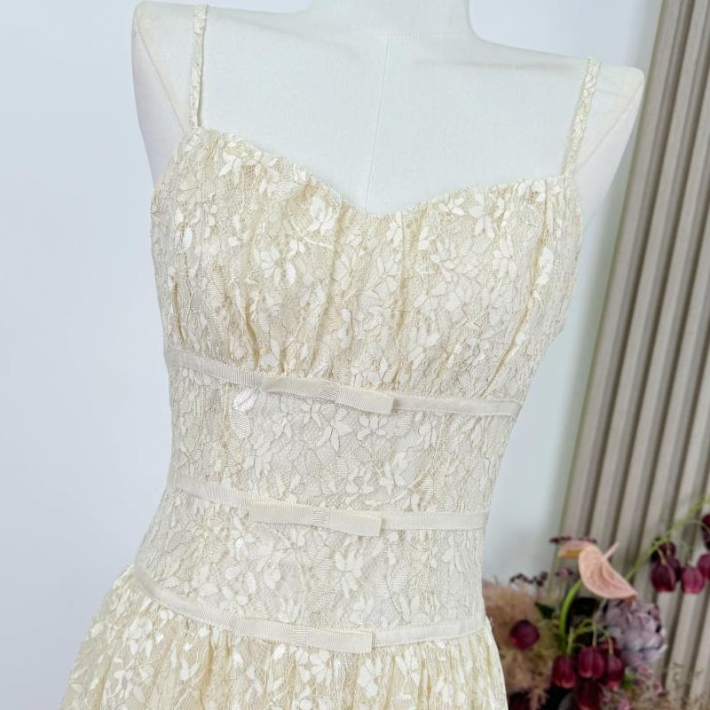 【dress】レースキャミワンピース Q7955