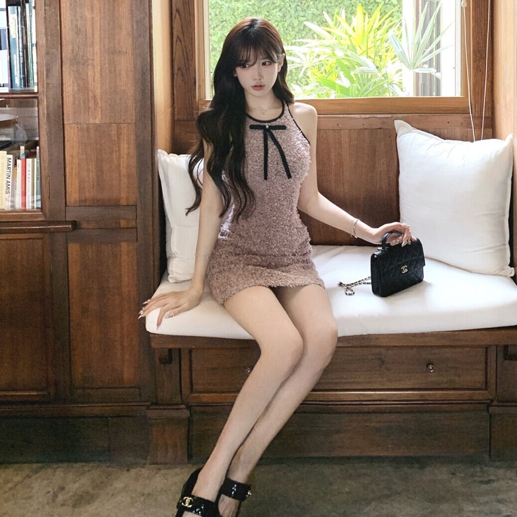 【dress】ノースリーブリボン付きワンピース　M31261