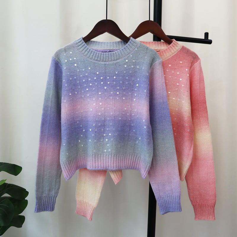 【tops】スパンコールニットセーター　M25739