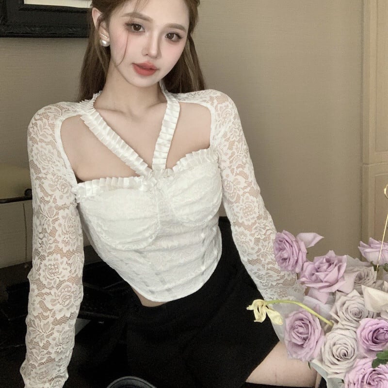【tops】カットワークレーストップス　M29336