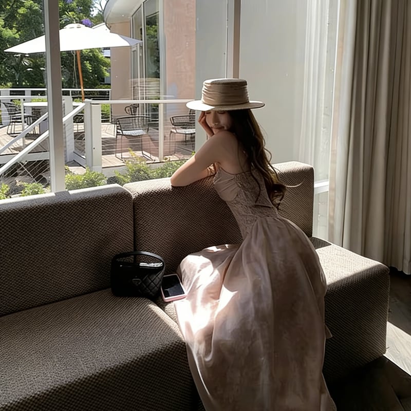 【dress】レースキャミワンピース Q8384